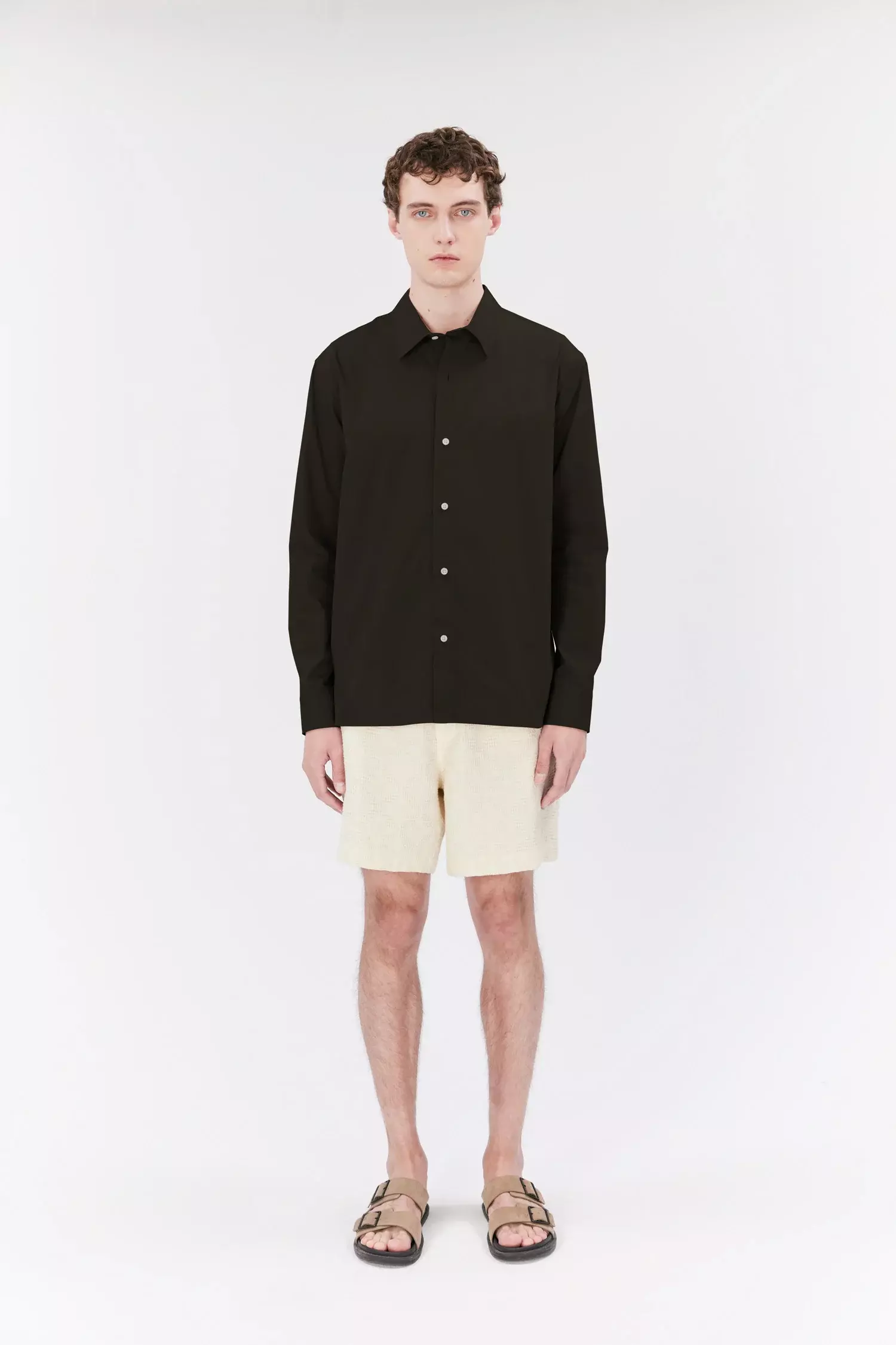 Elvine Ossian Poplin Deep Olive Herren Hemd oliv